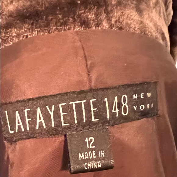 Vintage Lafayette 148 New York silk-blend velvet-like chocolate Jacket. Sz12 - Picture 5 of 8